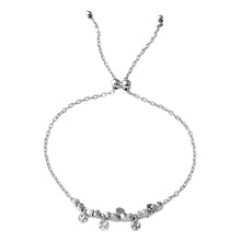 Load image into Gallery viewer, Sterling Silver Rhodium Plated Circe Hoop with Dangling Confetti Lariat Bracelet
