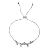 Sterling Silver Rhodium Plated Circe Hoop with Dangling Confetti Lariat Bracelet