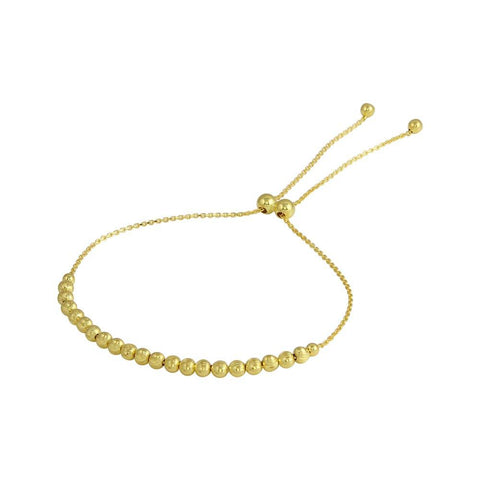 Sterling Silver Gold Plated DC Beaded Lariat Bracelet