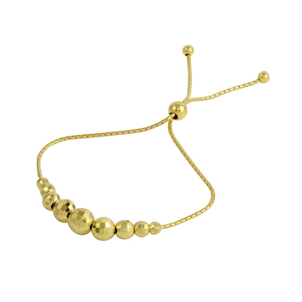 Sterling Silver Gold Plated DC Beaded Lariat Bracelet