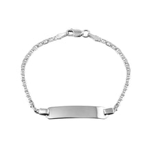 Load image into Gallery viewer, Sterling Silver Rhodium Plated Flat Marina Baby ID Bracelet