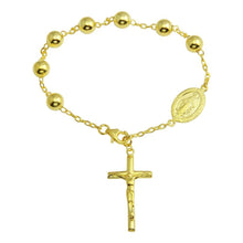 Load image into Gallery viewer, Sterling Silver Gold Plated Rosary Bracelet
