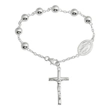 Load image into Gallery viewer, Sterling Silver High Polished Rosary Bracelet