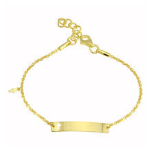 Load image into Gallery viewer, Sterling Silver Gold Plated Dangling Cross Baby ID Bracelet