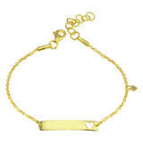 Sterling Silver Gold Plated Dangling Heart Baby ID Bracelet