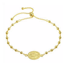 Load image into Gallery viewer, Sterling Silver Gold Plated Medallion Charm Beaded Bracelets
