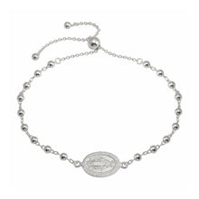 Load image into Gallery viewer, Sterling Silver Rhodium Plated Medallion Charm Beaded Bracelets