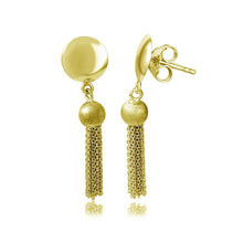 Load image into Gallery viewer, Sterling Silver Gold Plated Hanging Bead With Multi Strands Earrings