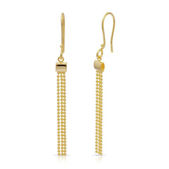 Sterling Silver Gold Plated Tassle Shape Dangling Earrings