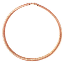 Load image into Gallery viewer, Sterling Silver Classy Rose Gold Plated Wheat Textured Italian Necklace with Lobster Clasp ClosureAnd Length of 17