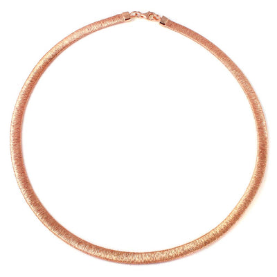 Sterling Silver Classy Rose Gold Plated Wheat Textured Italian Necklace with Lobster Clasp ClosureAnd Length of 17