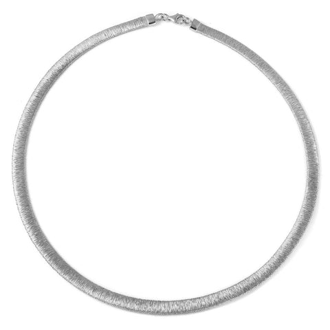 Sterling Silver Classy Rhodium Plated Wheat Textured Italian Necklace with Lobster Clasp ClosureAnd Length of 17