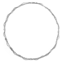 Load image into Gallery viewer, Sterling Silver Fancy Rhodium Plated Entangling Braided Italian Necklace with Lobster Clasp ClosureAnd Length of 17