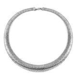 Sterling Silver Rhodium Plated Wicker Weave Texture Italian .925 Necklace