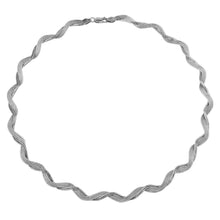 Load image into Gallery viewer, Sterling Silver Rhodium Plated Braided Omega Round Necklace