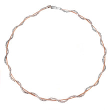 Load image into Gallery viewer, Sterling Silver Stylish Rhodium and Rose Gold Plated  Snake Wrap Entangling Necklace with Lobster Clasp ClosureAnd Length of 17