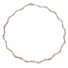 Load image into Gallery viewer, Sterling Silver Stylish Rhodium and Rose Gold Plated Snake Wrap Entangling Necklace with Lobster Clasp ClosureAnd Length of 17