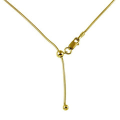 Sterling Silver Gold Plated Round Snake Slider Adjustable Chain Necklace