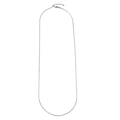 Sterling Silver Rhodium Plated Round Snake Spine Back Necklace