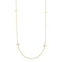 Load image into Gallery viewer, Sterling Silver Gold Plated Cross Chain Necklace