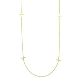 Sterling Silver Gold Plated Cross Chain Necklace