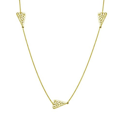 Sterling Silver Gold Plated 5 Heart Necklace