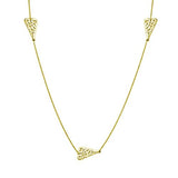 Sterling Silver Gold Plated 5 Heart Necklace