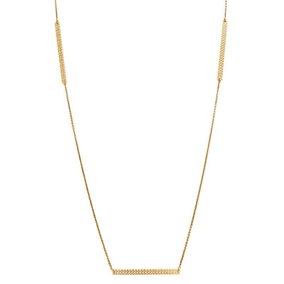 Sterling Silver GoldPlated Diamond Cut Bars Necklace