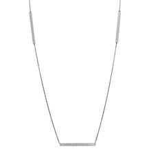 Load image into Gallery viewer, Sterling Silver Rhodium Plated Diamond Cut Bars Necklace