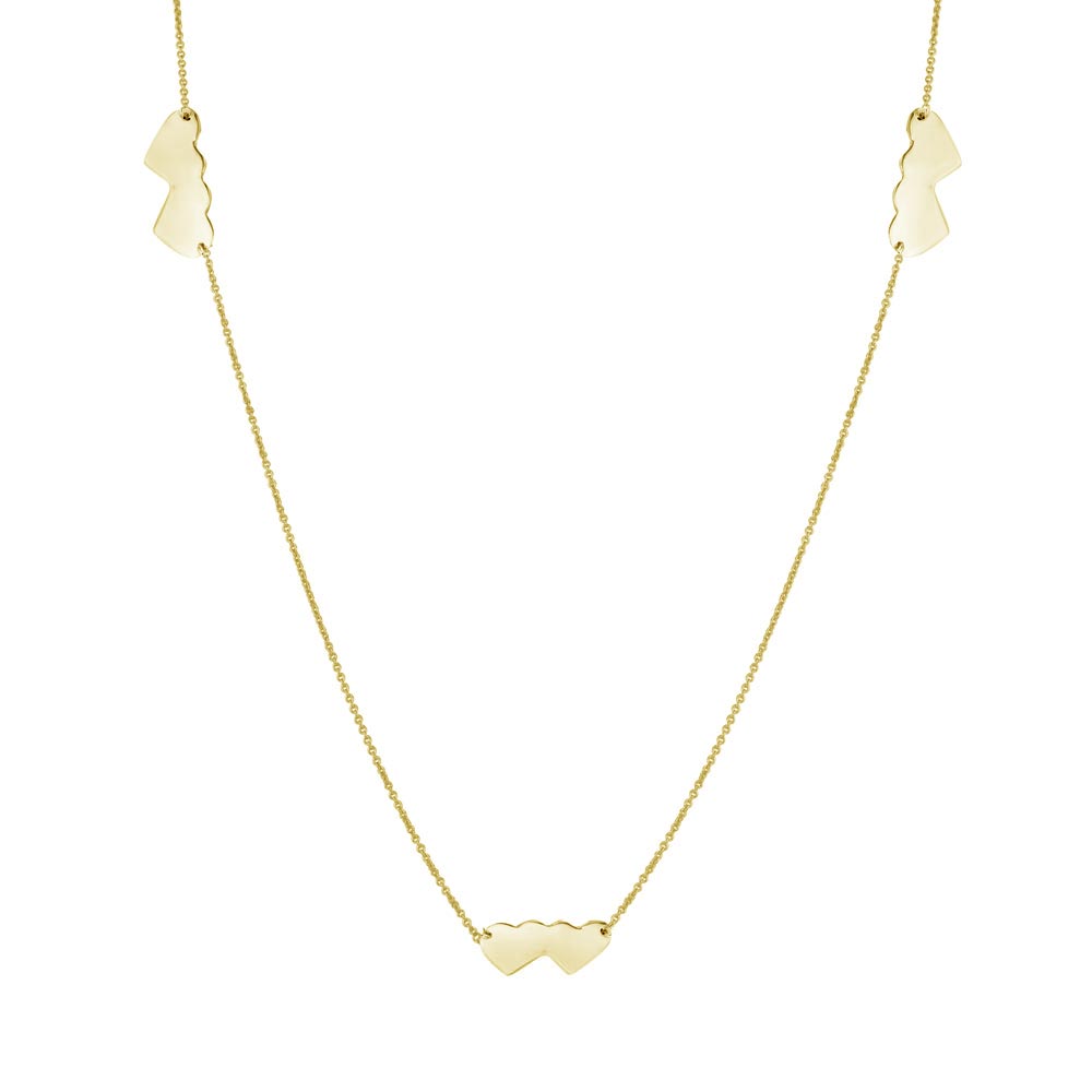 Sterling Silver Gold Plated Double Heart Necklace