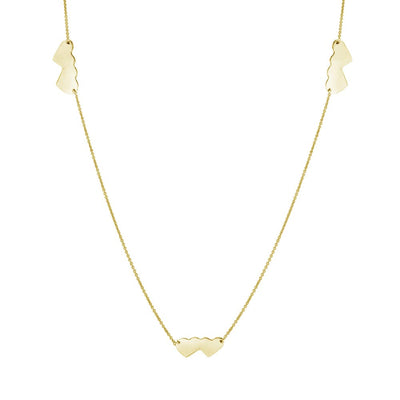 Sterling Silver Gold Plated Double Heart Necklace