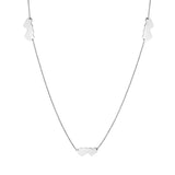 Sterling Silver Rhodium Plated Double Heart Necklace