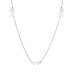 Sterling Silver Rhodium Plated Double Heart Necklace
