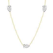 Load image into Gallery viewer, Sterling Silver Two Toned Gold Plated 5 Owl Shaped Necklace