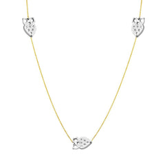Sterling Silver Two Toned Gold Plated 5 Owl Shaped Necklace