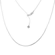 Load image into Gallery viewer, Sterling Silver Rhodium Plated Adjustable Snake Square Chain With Bead Necklace