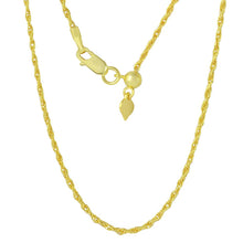 Load image into Gallery viewer, Sterling Silver Gold Plated Adjustable Rope Chain Necklace