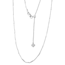 Load image into Gallery viewer, Sterling Silver Rhodium Plated Adjustable Bar Chain Necklace