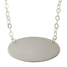 Load image into Gallery viewer, Sterling Silver Rhodium Plated Large Oval Disc Necklace