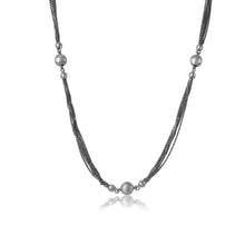 Load image into Gallery viewer, Sterling Silver Rhodium Plated Multi Strands Chain With Beads Necklace