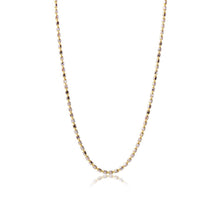 Load image into Gallery viewer, Sterling Silver Gold Plated Diamond Cut Oval Bead Chain Link Necklace