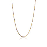 Sterling Silver Gold Plated Diamond Cut Oval Bead Chain Link Necklace