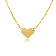 Load image into Gallery viewer, Sterling Silver Gold Plated High Polished Heart Necklace