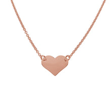 Load image into Gallery viewer, Sterling Silver Rose Gold Plated High Polished Heart Necklace