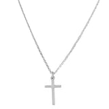 Sterling Silver Rhodium Plated Cross Pendant With Chain