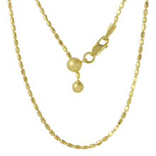 Load image into Gallery viewer, Sterling Silver Gold Plated Adjustable Oval Bead Chain Necklace