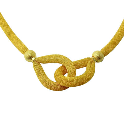 Sterling Silver GoldPlated Interlocking Accent Mesh Necklace