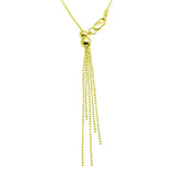 Sterling Silver Gold Plated Adjustable Lariat Necklace With Tassel End