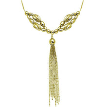 Load image into Gallery viewer, Sterling Silver Gold Plated Multi Beaded Necklace with Tassel End