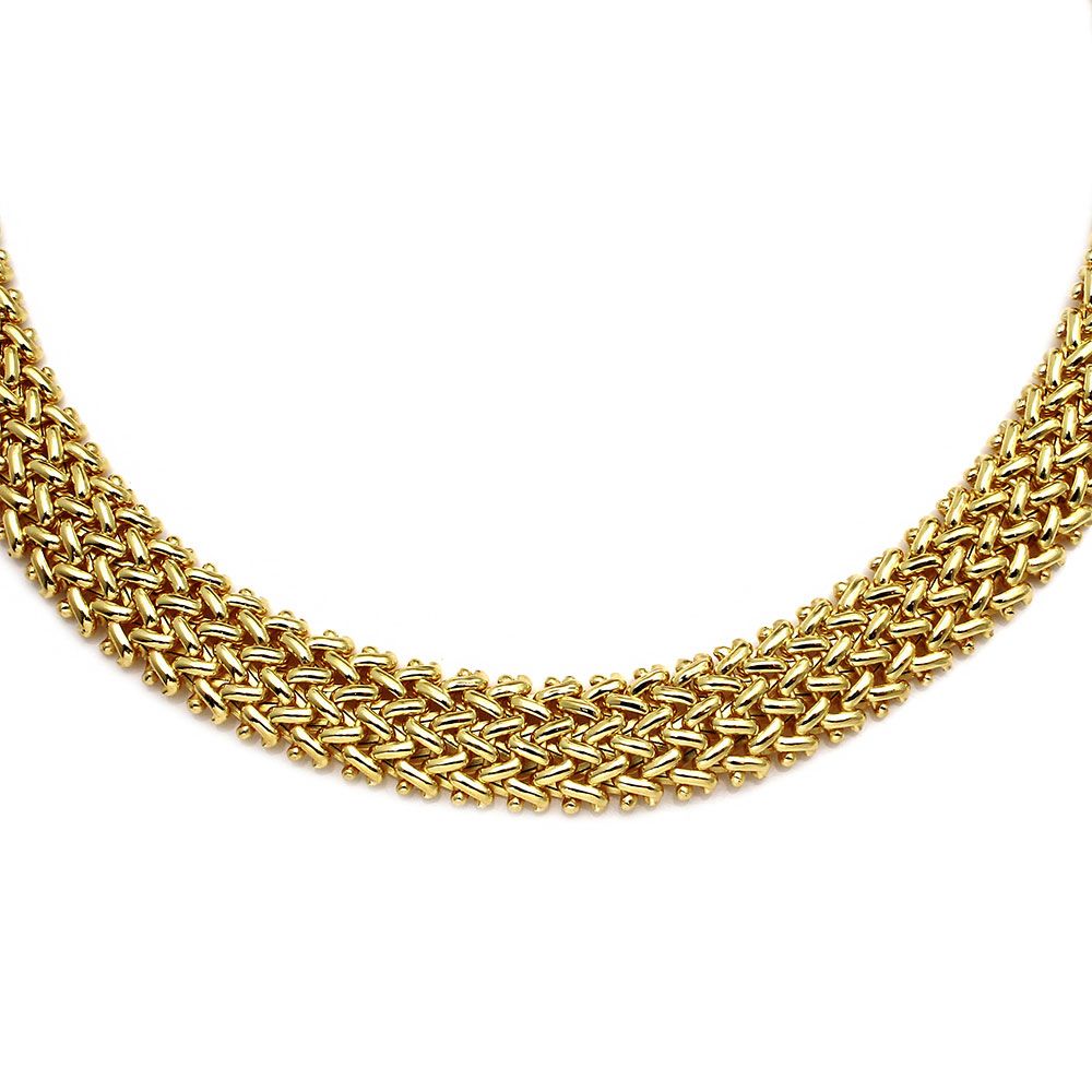 Sterling Silver Gold Plated Braided Necklace